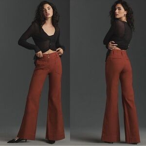 Anthropologie Maeve The Naomi Wide Leg Flare Rust Sz 14
